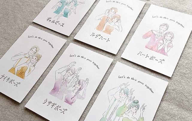 ゲストと楽しむフォトラウンド。　
ユニークなポーズ指定で撮影が盛り上がるアイテム。
