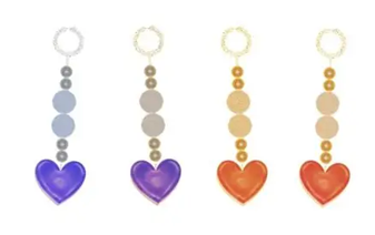 名古屋市の結婚式場ビアンカーラヒルサイドテラス。海外挙式でも人気のハート型チャーム。カラフルで可愛らしく、席札やギフトに添える演出アイテム。